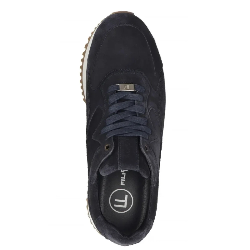 Filippo Sneakersy Męskie Skórzane Sznurowane Granatowe MP8276-26-NV