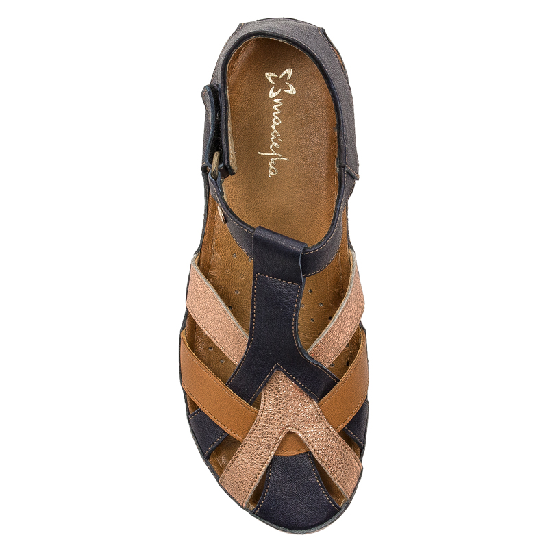 Maciejka Navy Blue Leather Sandals