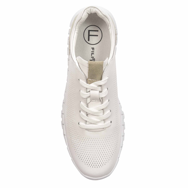 Filippo White Leather Sneakers
