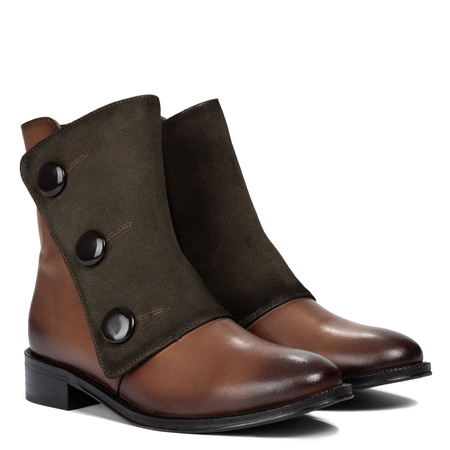 Maciejka Asymmetric Suede-Leather Ankle Boots Brown H7172-29/00-7