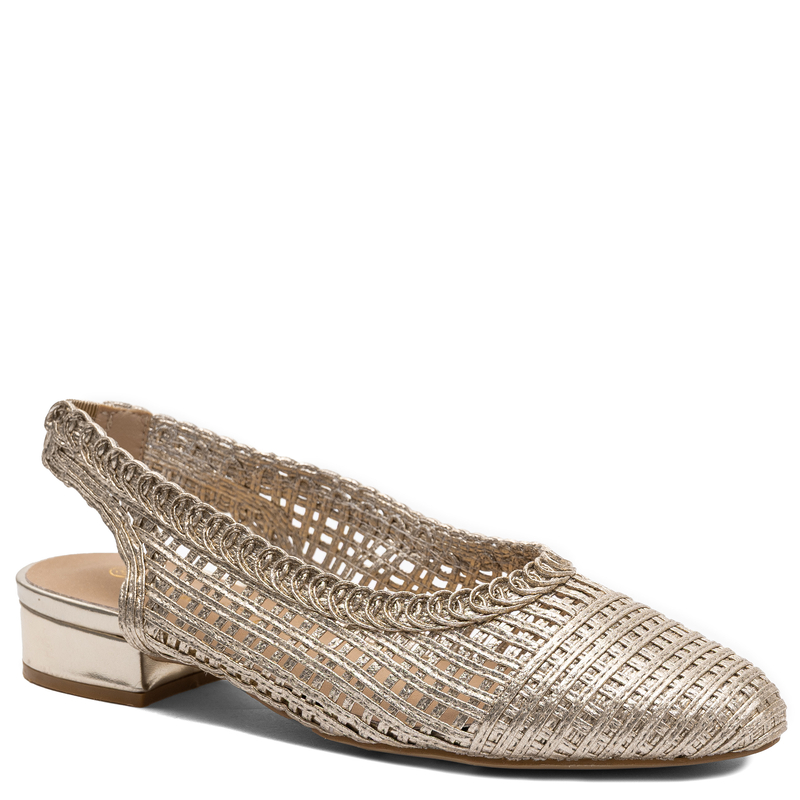 T.Sokolski Woven Openwork Gold Flat Slingback Loafers SR-L26-147-GOLD
