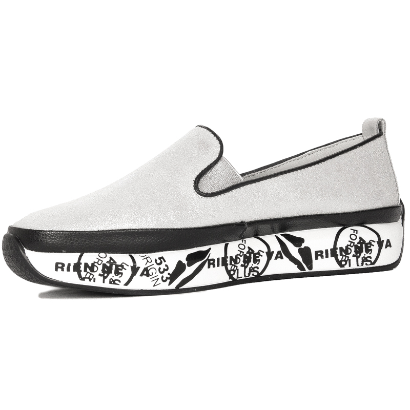 S.Barski Women's Low shoes Leather Silver