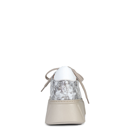 Maciejka Modne Skórzane Sneakersy Damskie na Grubej Platformie Beżowe 6891W-02/00-8