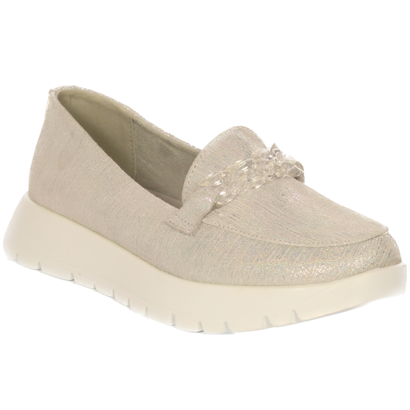 Filippo Women's Moccasins Leather Silver
