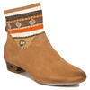 Maciejka Suede Ankle Boots Ethnic Knit Cuff Brown 05986-29/00-5