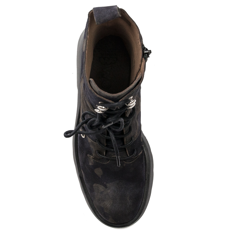 Wonders Women's Leather Boots On The Camo Platform Wonders Botki Damskie Skórzane Na Platformie Jungla Negro