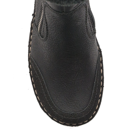 Rieker Botki damskie ocieplane Black czarne