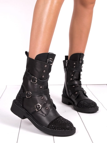 Black Venezia Black leather boots