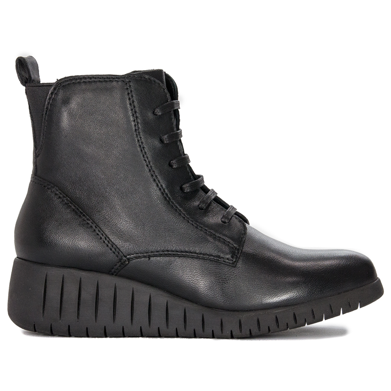 Marco Tozzi Black Comb leather Lace-up Boots