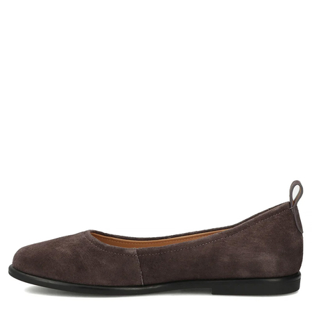 Filippo Leather Slip-on Suede Ballerina Shoes Brown DP7741-26-D-BR