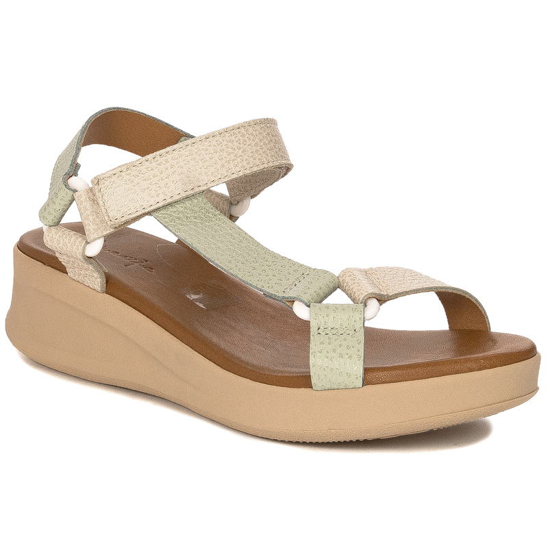 Maciejka Green Leather Sandals