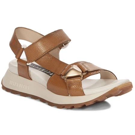 Hispanitas Women's Platform Brown Sandals Cuoio