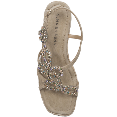 Alma En Pena Women's Suede Sand Beige Sandals