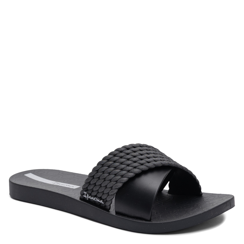Ipanema Street Klapki Damskie z Plecionym Paskiem Czarne 83244-20766-BK