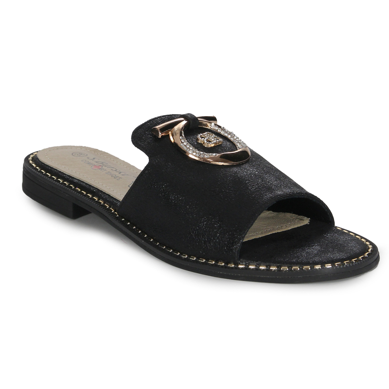S.Barski Women's Slides Black