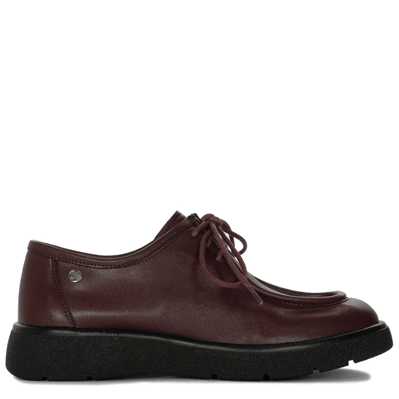 Maciejka Women’s Leather Lace-Up Shoes Platform Burgundy K7189-23/00-1