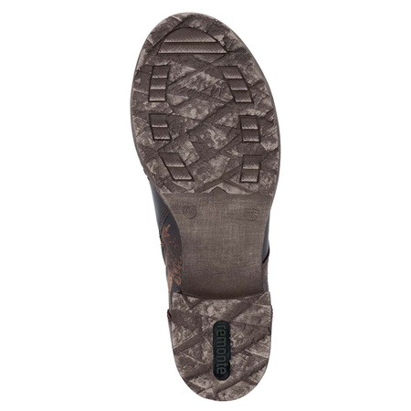 Remonte Trzewiki Damskie Ocieplane Botki Z Zamkiem I Sznurowaniem Czekoladowy Brąz D4382-25