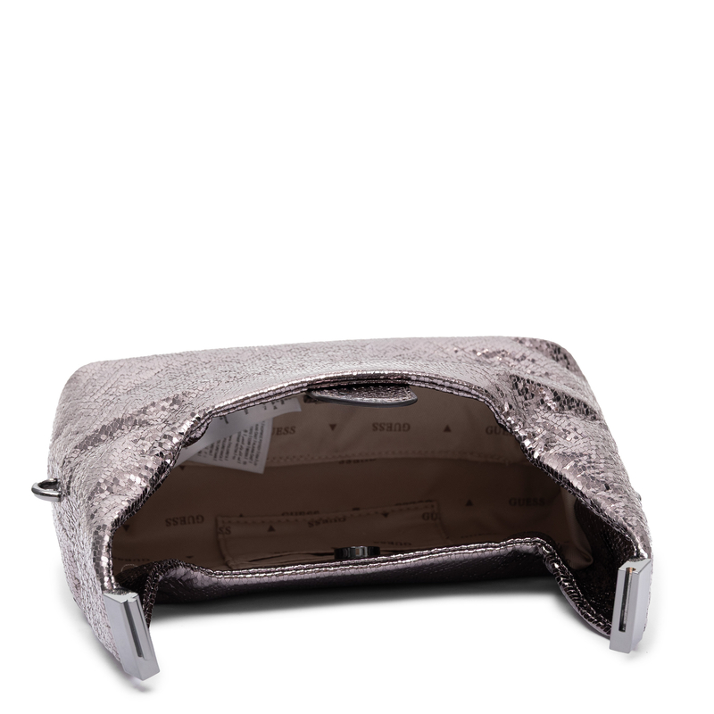 Guess Klasyczna Torebka Damska Błyszcząca HWKM2248740-PEWTER