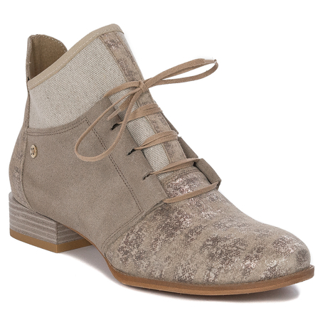 Maciejka Dark Beige Lace-up Boots