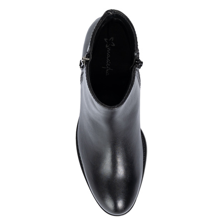 Maciejka Double-Zip Leather Ankle Boots Block Heel Black H7170-01/00-7