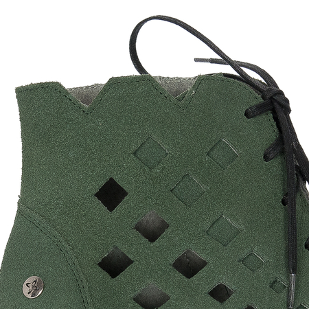 Maciejka bottle green Women's Lace-Up Boots