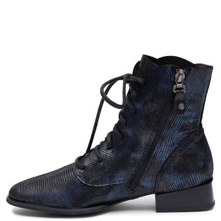 Maciejka Women's Genuine Leather Lace-Up Ankle Boots Navy Blue 6391W-17/00-1