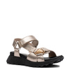 Hispanitas Leather Platform Sandals With Velcro Closure Gold HV264807-CAVA