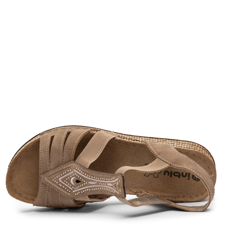 Inblu Comfortable Wedge Sandals on a Platform Beige RV000018-CORDA