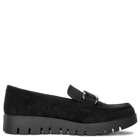 Sergio Leone Women's Black suede loafers shoes