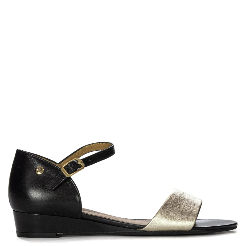Maciejka 06486-20/00-1 Women Black + Gold Sandals