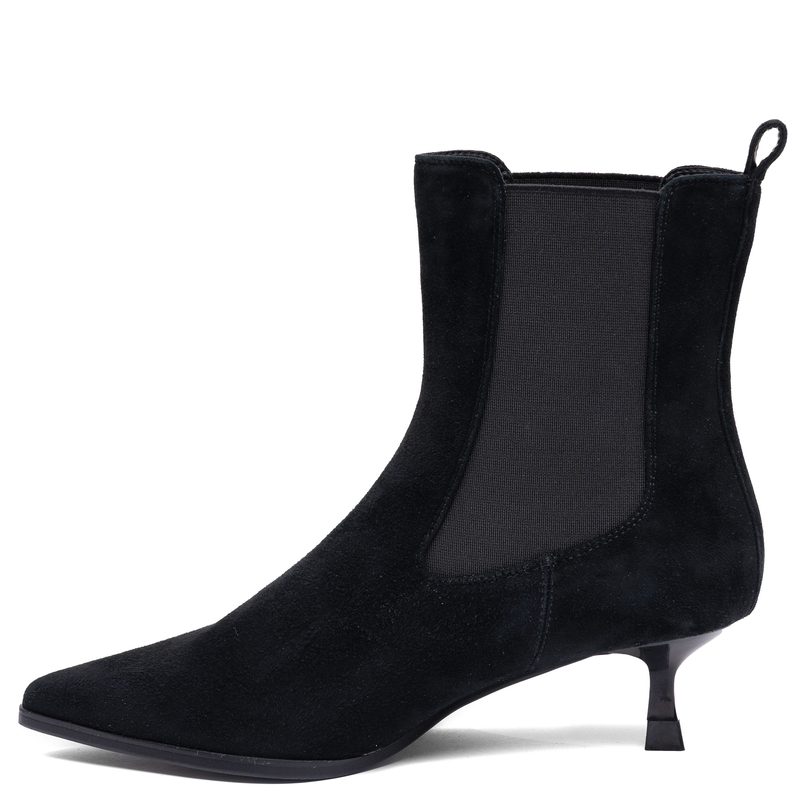 Maciejka Black Suede Ankle Boots Chelsea Boots With Low Heel K7756-01/00-7