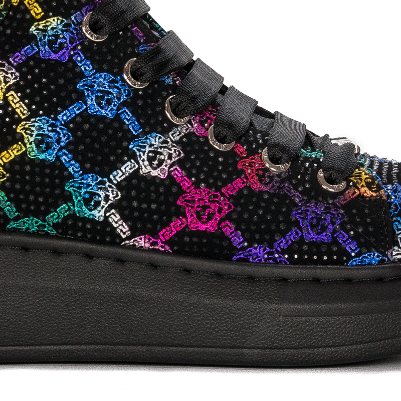 GOE Sneakersy damskie Czarne+multikolor z Kryształkami
