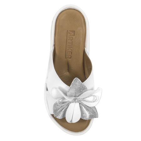 Artiker Women's White-silver Sandals