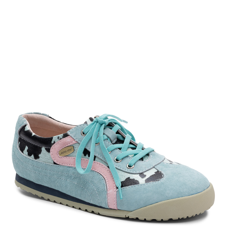 Laura Vita Tivanao Skórzane Sneakersy Zamszowe Wielokolorowe TIVANAO-01-CIEL