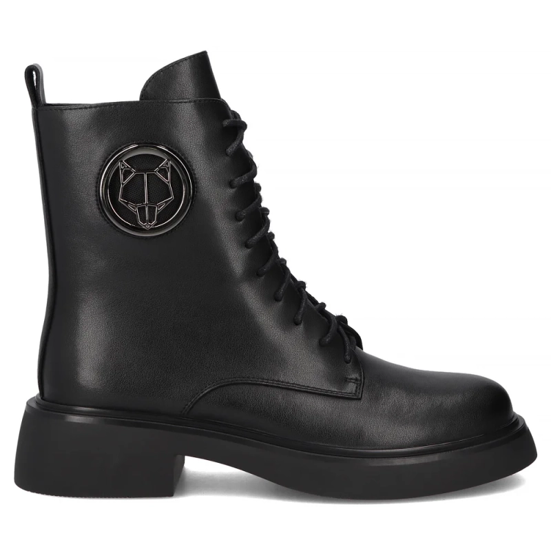 Filippo Leather Insulated Combat Boots Black DBT6408-25-BK