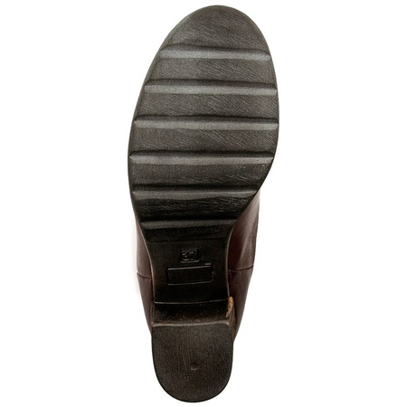 Maciejka Leather Ankle Boots Contrast Trim Burgundy 03759-23/00-3