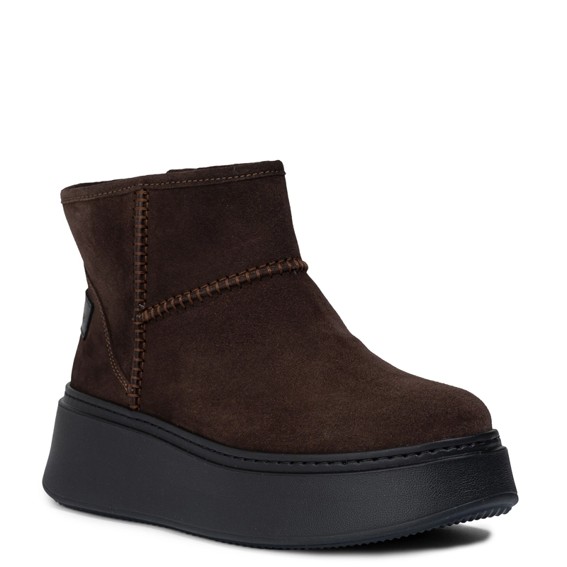 Maciejka Velour Platform Ankle Boots Chocolate Brown 06257-12-00-4