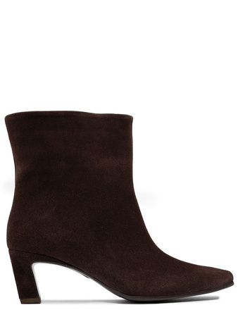 Boccato Women's Leather Velvet Brown Ankle Boots
