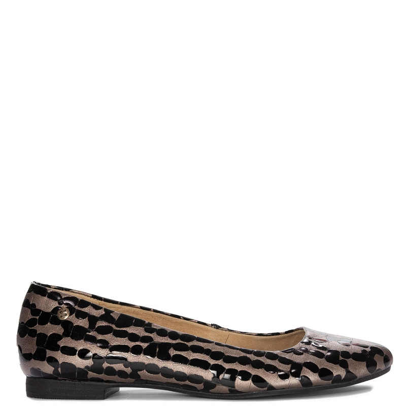 Maciejka Brown and Black Leather Women's Ballerina