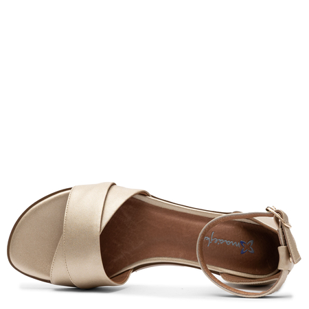 Maciejka Leather Women’s Sandals With Ankle Strap Low Heel Gold K7459-25/00-1