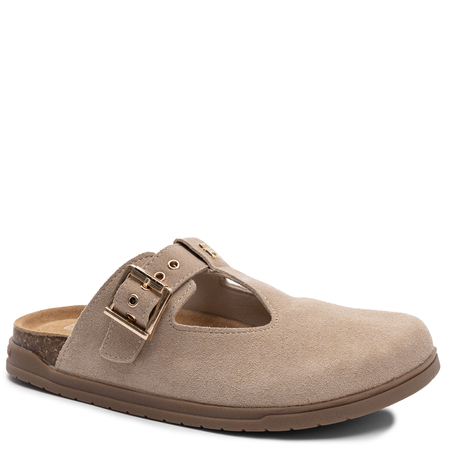 Tommy Hilfiger Suede Clogs With Cork Sole Beige T3A2-34310-BEIGE
