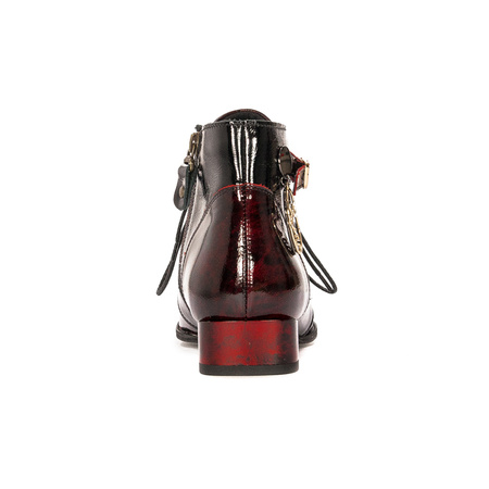 Maciejka Patent Leather Lace-Up Ankle Boots Side Zipper Burgundy 5743A-23/00-7