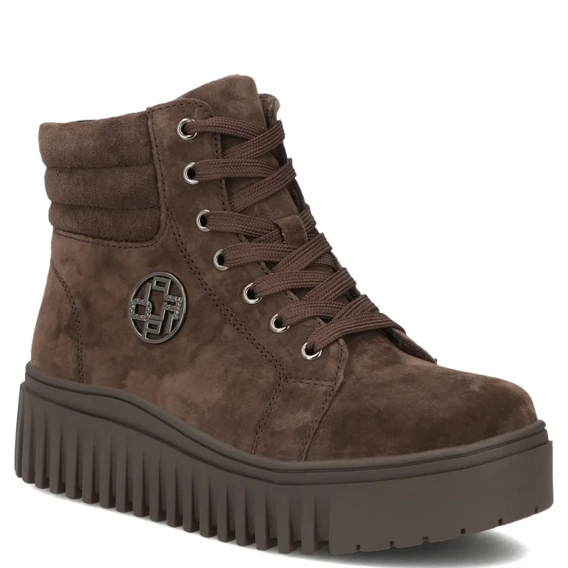 Filippo Suede Insulated Platform Ankle Boots Brown DBT8265-26-D-BR