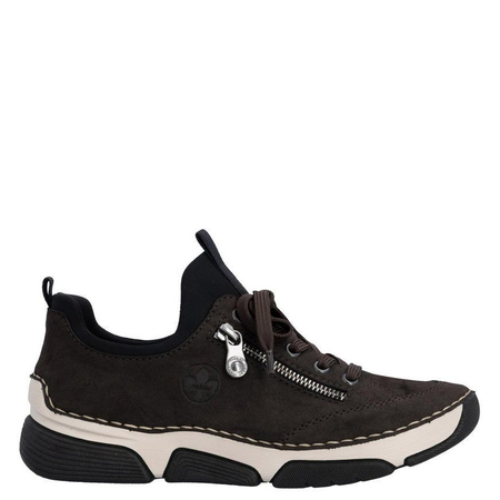 Rieker Comfortable Casual Women's Sneakers Low Shoes With Zipper Brown 45973-25-BRO