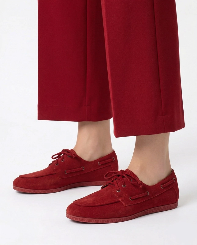 Maciejka Suede Leather Shoes Red 07799-08-00-1