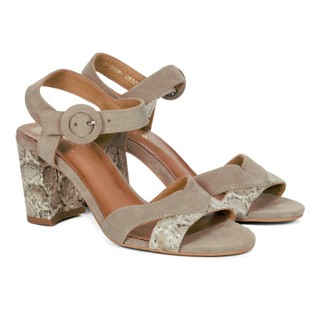 Maciejka Women's Stiletto Leather Sandals Beige