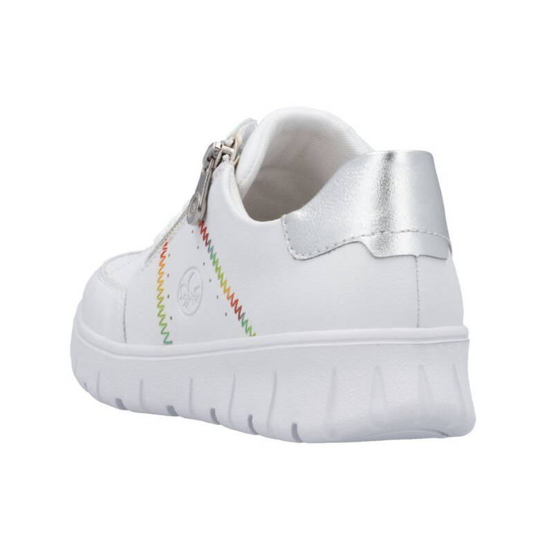 Rieker Sneakersy Damskie Skórzane Białe