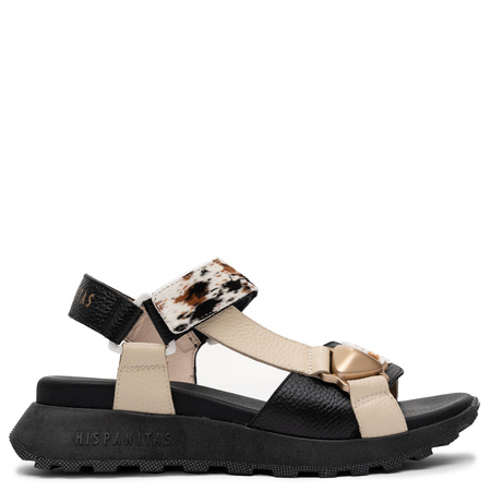 Hispanitas Leather Platform Sandals With Velcro Multicolor CHV264807-BUTTER