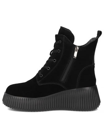Filippo Leather Platform Ankle Boots Insulated Black DBT7288-25-BK