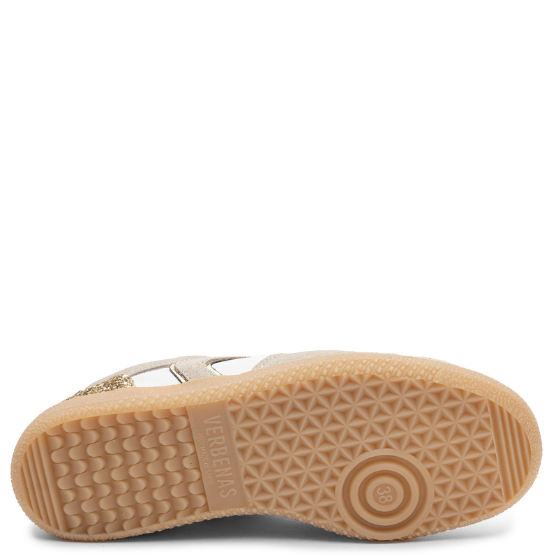Verbenas Zamszowe Sneakersy Damskie Biało Beżowe 9801761044BLA